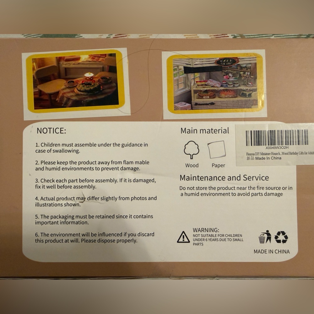 DIY Miniature House, 3D Laser Cut, Bakery & Desserts, New, Unopened Box - Picture 2 of 3